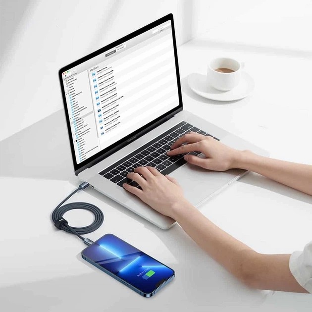 Кабель Baseus Crystal Shine Series Fast Charging Data Cable Type-C to iP 20W 1.2m Black - изображение 6