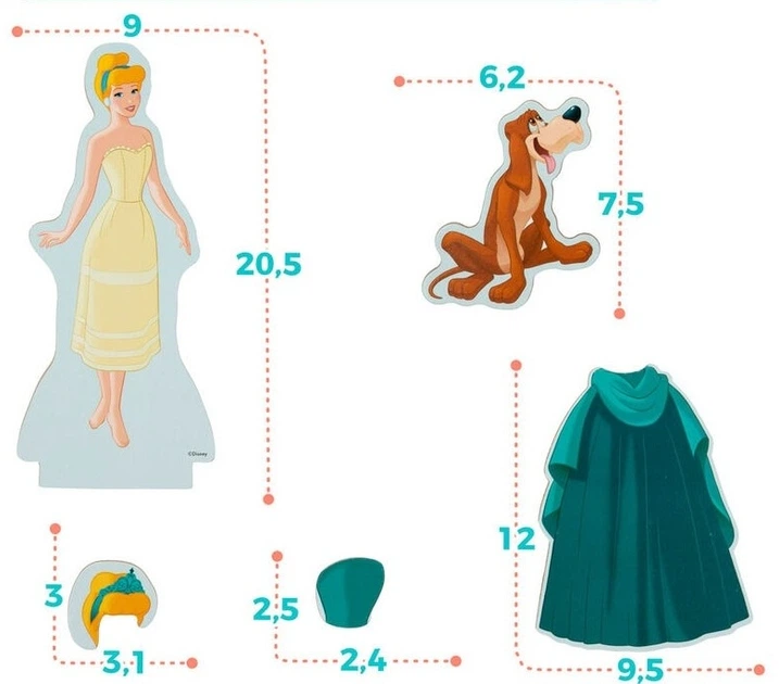 Gra magnetyczna WOOMAX ubieranka Disney Kopciuszek 30 elementów 48728 (8412842487284) - Zdjęcie 3 Gra magnetyczna WOOMAX ubieranka Disney Kopciuszek 30 elementów 48728 (8412842487284) - obraz 3