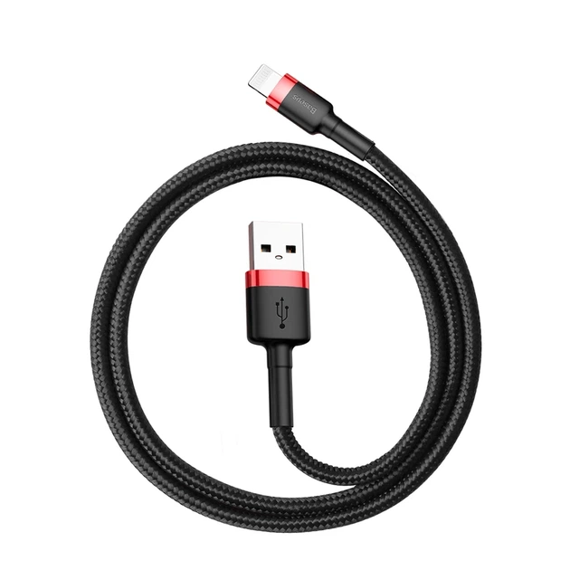 Кабель Baseus Cafule Cable USB For Lightning 2.4A 0.5m Red+Black - Фото 5 Кабель Baseus Cafule Cable USB For Lightning 2.4A 0.5m Red+Black - изображение 5