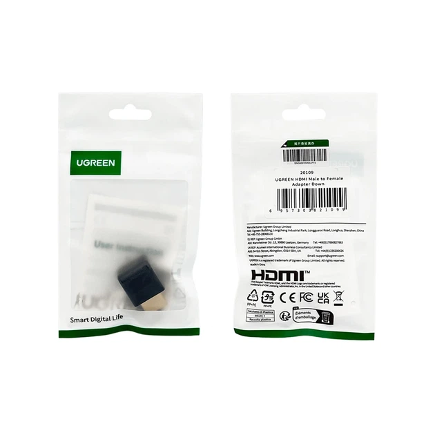 Адаптер UGREEN HDMI 4K Adapter Male to Female Down-angled - Фото 2 Адаптер UGREEN HDMI 4K Adapter Male to Female Down-angled - зображення 2