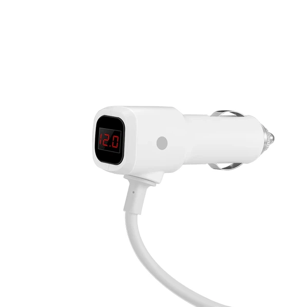 Автомобільний зарядний пристрій HOCO Z13 LCD one-pull-three car charger Silver - Фото 4 Автомобільний зарядний пристрій HOCO Z13 LCD one-pull-three car charger Silver - изображение 4