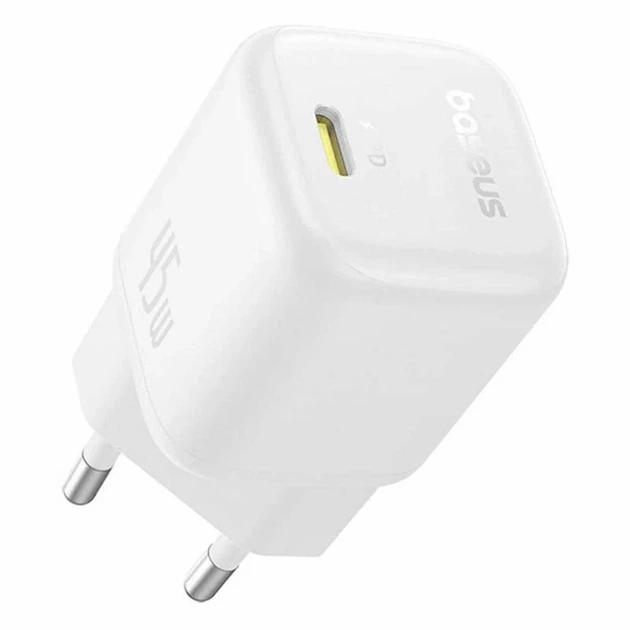 Мережевий зарядний пристрій Baseus PicoGo GaN Fast Charger 1C 45W EU Moon White - Фото 3 Мережевий зарядний пристрій Baseus PicoGo GaN Fast Charger 1C 45W EU Moon White - зображення 3