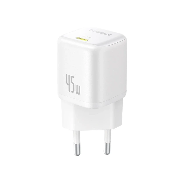 Мережевий зарядний пристрій Baseus PicoGo GaN Fast Charger 1C 45W EU Moon White - Фото 7 Мережевий зарядний пристрій Baseus PicoGo GaN Fast Charger 1C 45W EU Moon White - зображення 7