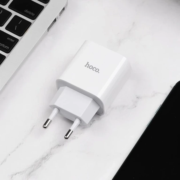 Мережевий зарядний пристрій HOCO C76A Plus Speed source PD20W charger White - изображение 6