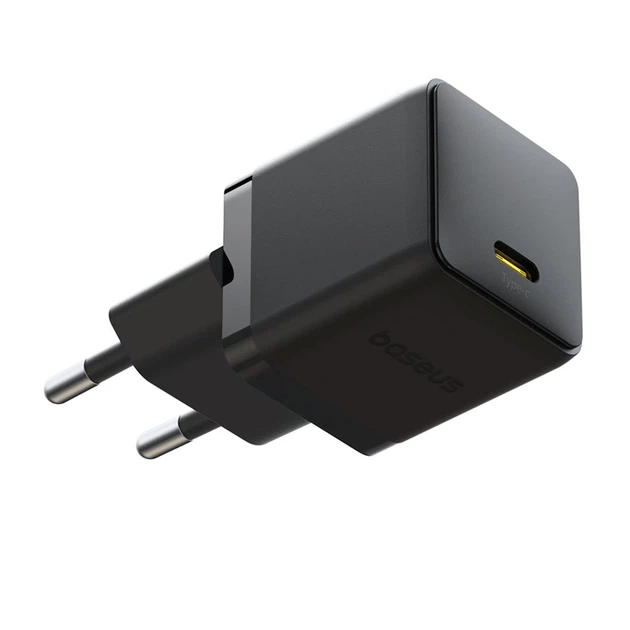 Мережевий зарядний пристрій з кабелем Baseus Palm Fast Charger 1C 20W EU Cosmic Black set USB-C to iP 20W 1m - зображення 4