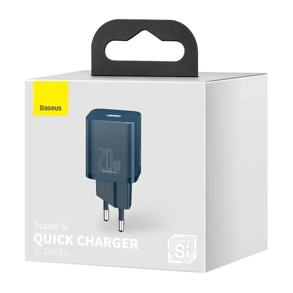 Мережевий зарядний пристрій Baseus Super Si Quick Charger 1C 20W EU Blue - Фото 2 Мережевий зарядний пристрій Baseus Super Si Quick Charger 1C 20W EU Blue - изображение 2