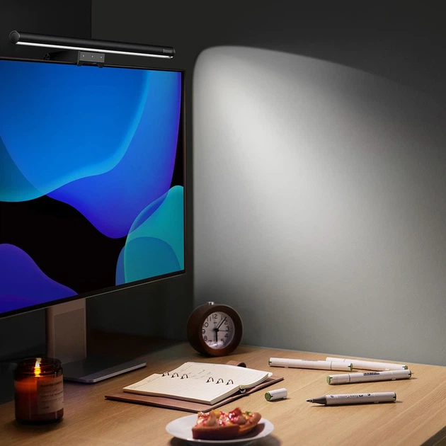 Лампа для монітора Baseus i-wok2 Series USB Asymmetric Light Source Screen Hanging Light (Youth) Black - зображення 6