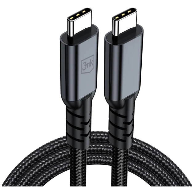 Кабель 3mk Hyper Cable N-SERIES USB-C to USB-C Thunderbolt 4 2m 48V/5A 240W Black (5903108758185) - изображение 2