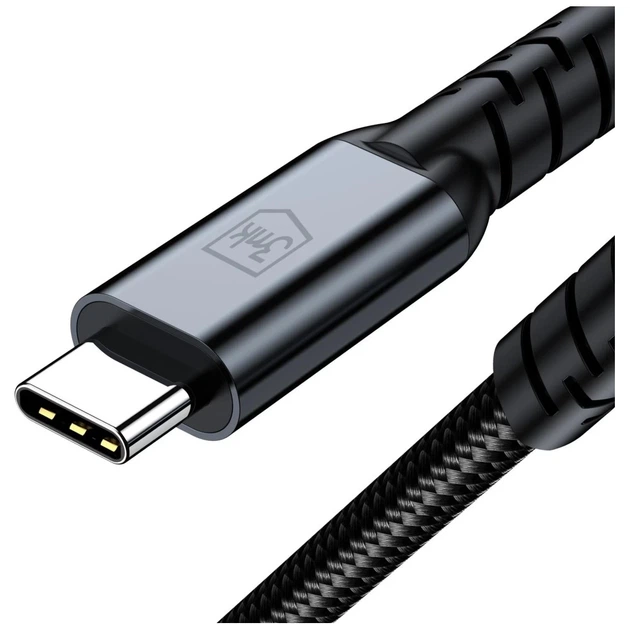 Кабель 3mk Hyper Cable N-SERIES USB-C to USB-C Thunderbolt 4 2m 48V/5A 240W Black (5903108758185) - изображение 4