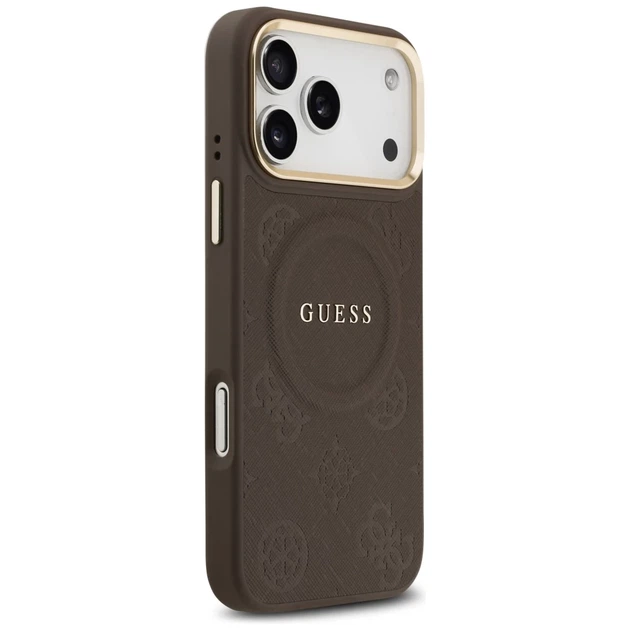 Чохол Guess Peony Hot Stamp для iPhone 17 Pro Max Brown with MagSafe (GUHMP17XPSAMSECW) - зображення 4
