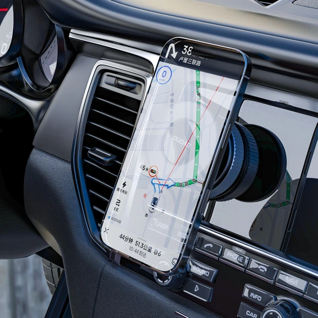 Автодержатель Dudao F24PRO совместимый с MagSafe с присоской на стекло или панель приборов черный (F24) - изображение 7