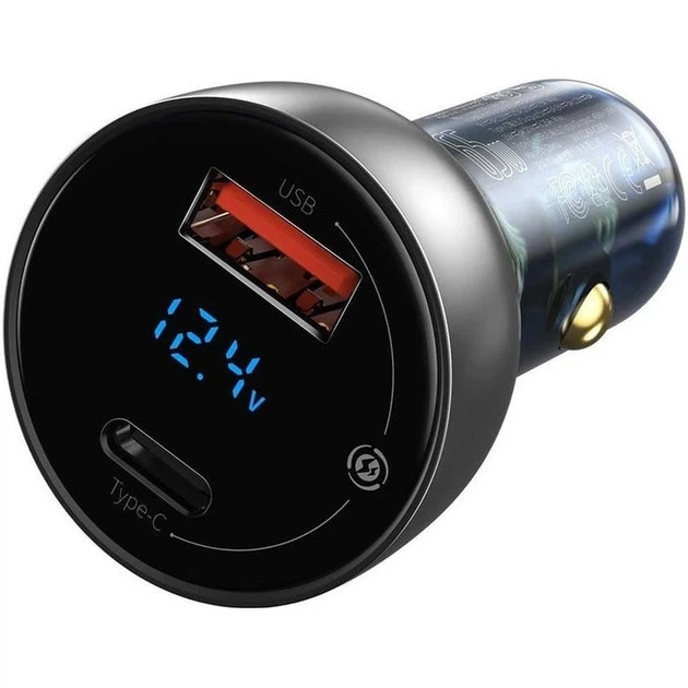 Автомобільний зарядний пристрій Baseus Particular Digital Display QC+PPS Dual Quick Charger Car Charger 65W Shallow tarnish - зображення 3