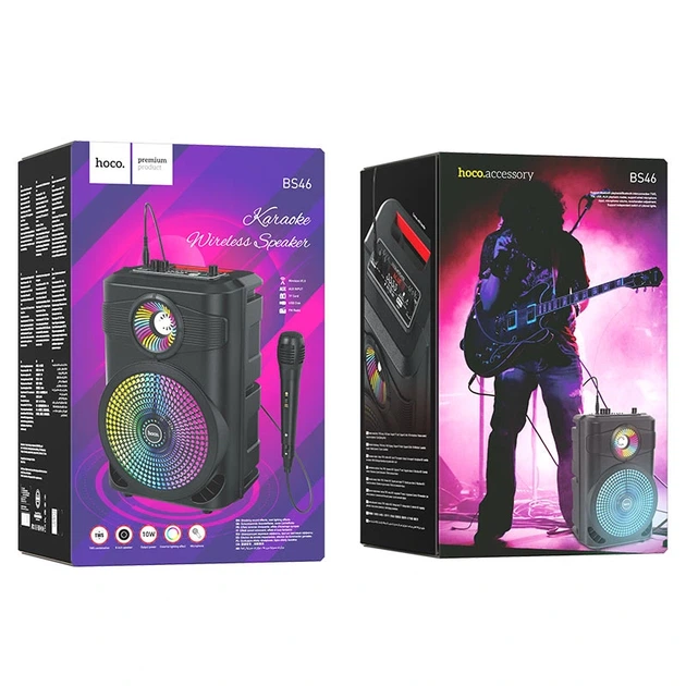 Портативна колонка HOCO BS46 Mature outdoor BT speaker, 10W, Black - изображение 8