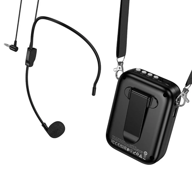 Портативна колонка з гарнітурою HOCO L23 Lemony speaker with wired microphone, 5W, Black - Фото 6 Портативна колонка з гарнітурою HOCO L23 Lemony speaker with wired microphone, 5W, Black - изображение 6
