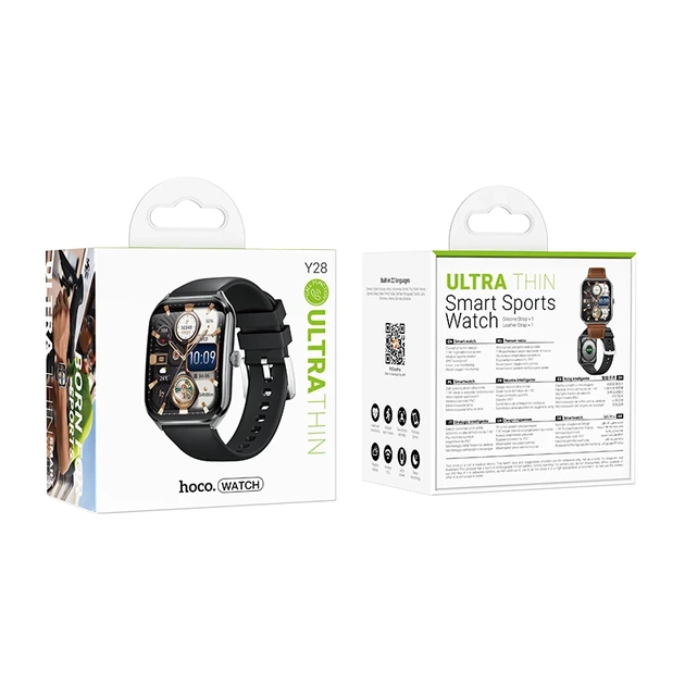 Смарт-годинник HOCO Y28 AMOLED 49mm. 200 mAh. IP67 Smart sports watch (call version) Black - Фото 2 Смарт-годинник HOCO Y28 AMOLED 49mm. 200 mAh. IP67 Smart sports watch (call version) Black - изображение 2