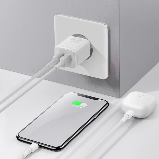 Мережевий зарядний пристрій Baseus Compact Charger 2U 10.5W EU White - изображение 6