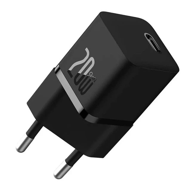 Мережевий зарядний пристрій Baseus GaN5 Fast Charger(mini) 1C 20W EU Black - Фото 3 Мережевий зарядний пристрій Baseus GaN5 Fast Charger(mini) 1C 20W EU Black - изображение 3