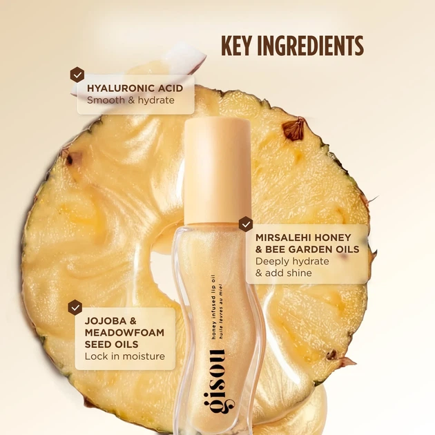 Олія для губ Gisou "Pineapple Pout" Honey Infused Lip Oil - зображення 5