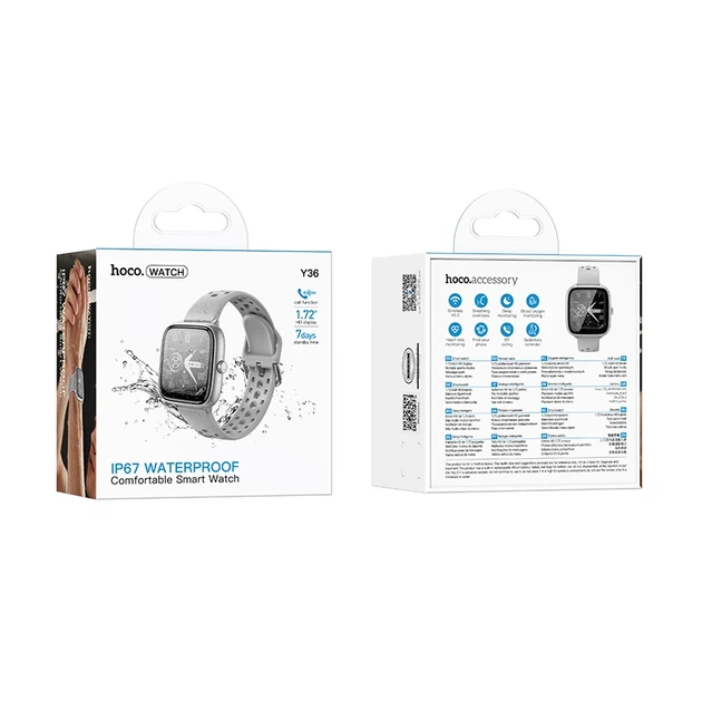 Смарт-годинник HOCO Y36 43mm. 200 mAh. IP67 Smart watch(call version) Silver - Фото 2 Смарт-годинник HOCO Y36 43mm. 200 mAh. IP67 Smart watch(call version) Silver - изображение 2