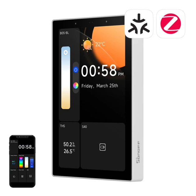 Панель управления WiFi/Bluetooth/ZigBee Matter SONOFF NSPanel Pro 120 White (NSPanel120PW) - Фото 1 Панель управления WiFi/Bluetooth/ZigBee Matter SONOFF NSPanel Pro 120 White (NSPanel120PW) - изображение 1
