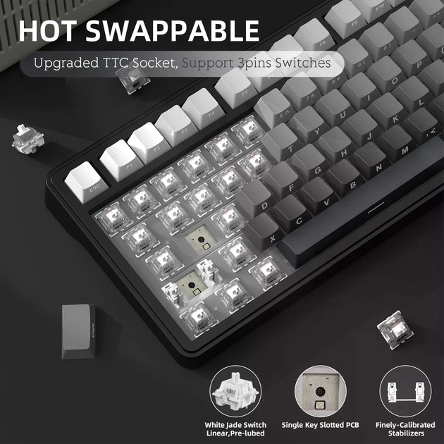 Игровая клавиатура ATTACK SHARK X85 Gradient Black - изображение 5