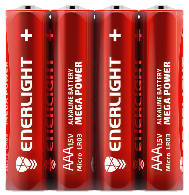 Батарейка ENERLIGHT алкалін MEGA POWER AAA LR03 FOL 4 40/480 - зображення 3