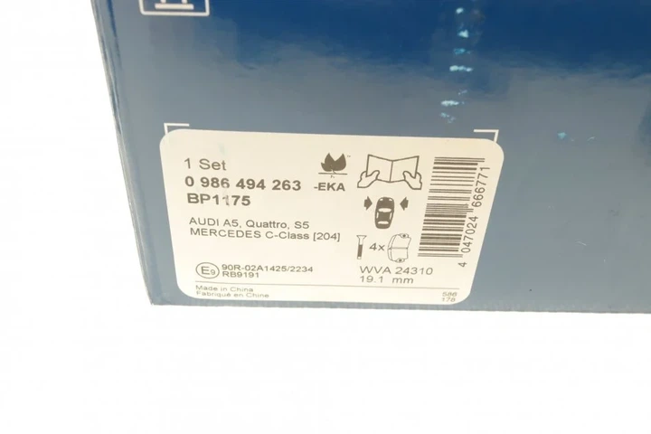 Гальмівні колодки BOSCH 0 986 494 263 Mercedes E-Class, C-Class, CLS-Class A0074207520, A0064202820, A0054201620 - Фото 11 Гальмівні колодки BOSCH 0 986 494 263 Mercedes E-Class, C-Class, CLS-Class A0074207520, A0064202820, A0054201620 - зображення 11