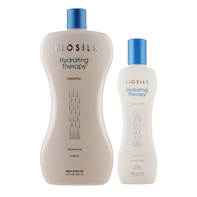Набор для увлажнения и блеска волос BioSilk Hydrating Therapy Шампунь 1006 мл + Кондиционер 207 мл - Фото 1 Набор для увлажнения и блеска волос BioSilk Hydrating Therapy Шампунь 1006 мл + Кондиционер 207 мл - изображение 1