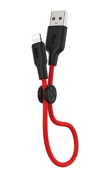 Кабель HOCO X21 Silicone Lightning 2,4A/0,25m. Black&Red - Фото 1 Кабель HOCO X21 Silicone Lightning 2,4A/0,25m. Black&Red - зображення 1