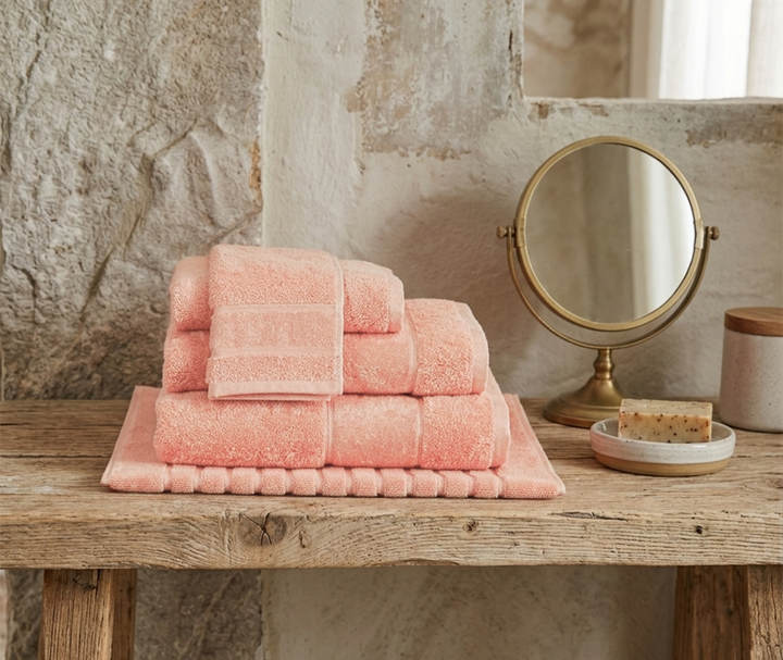 Полотенце LUXURY LINENS Basic Line Somon, Персиковий, 50x100 - изображение 2