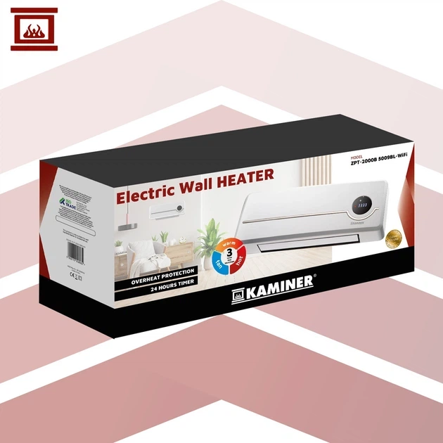 Тепловая воздушная завеса Kaminer 26389 2000 Вт Wi-Fi с LED-дисплеем, пультом ДУ и ECO-режимом для дома и офиса - изображение 8