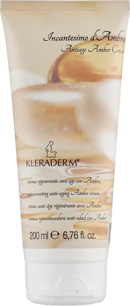 Крем антивозрастной восстанавливающий с янтарем Kleraderm Incantesimo D'Ambra Regenerating Anti-aging Amber Cream 200ml - Фото 1 Крем антивозрастной восстанавливающий с янтарем Kleraderm Incantesimo D'Ambra Regenerating Anti-aging Amber Cream 200ml - изображение 1