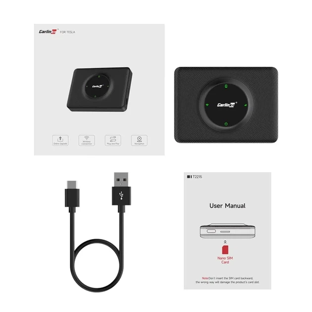 Беспроводной адаптер CarlinKit CarPlay / Android Auto для Tesla Model 3 / Tesla Model Y / Tesla Model S / Tesla Model X с поддержкой Siri, Spotify, Waze, 5G Wi-Fi и Bluetooth - изображение 3