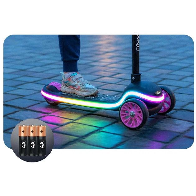 Hulajnoga trojkolowa dla dzieci balansowa LED RICOKIDS Leddi Czarno-rozowa (5903890632786) - Zdjęcie 4 Hulajnoga trojkolowa dla dzieci balansowa LED RICOKIDS Leddi Czarno-rozowa (5903890632786) - obraz 4