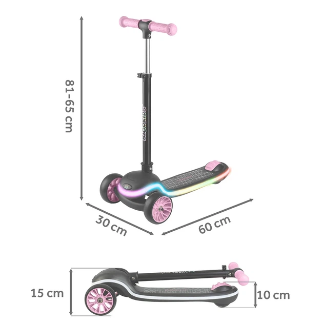 Hulajnoga trojkolowa dla dzieci balansowa LED RICOKIDS Leddi Czarno-rozowa (5903890632786) - Zdjęcie 7 Hulajnoga trojkolowa dla dzieci balansowa LED RICOKIDS Leddi Czarno-rozowa (5903890632786) - obraz 7