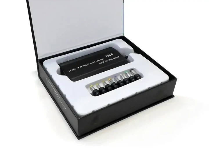 Адаптер универсальный MY-121 для ноутбука 150 Вт с 8 штекерами насадками для питания от сети 220В и автомобильного прикуривателя 12В - изображение 3