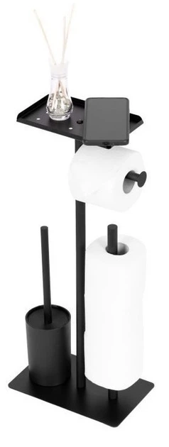 Тримач для туалетного паперу та щітки ModernHome by Multistore AIE-46-1 Чорний (5905817011551) - зображення 4
