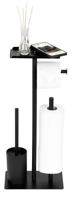 Тримач для туалетного паперу та щітки ModernHome by Multistore AIE-46-1 Чорний (5905817011551) - зображення 5