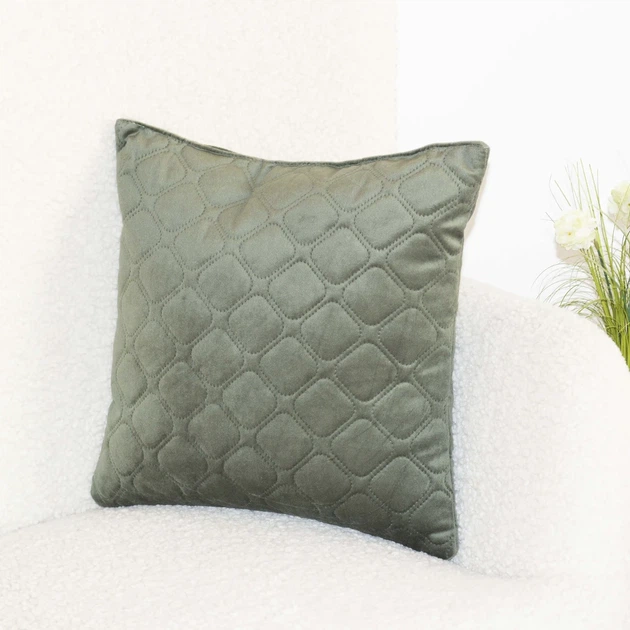 Подушка декоративна 50×70 ТЕП VELOUR темно-зелена Dark Green, велюр, м’яка, антиалергенна - зображення 2