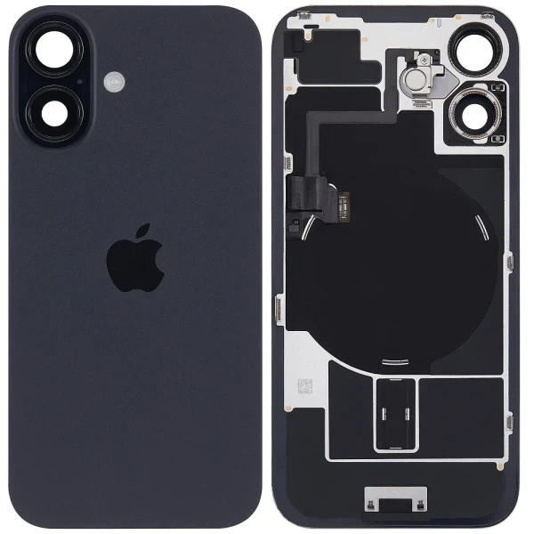 Задня кришка для iPhone 16 MagSafe зі шлейфом оригінал Китай Black - Фото 1 Задня кришка для iPhone 16 MagSafe зі шлейфом оригінал Китай Black - зображення 1
