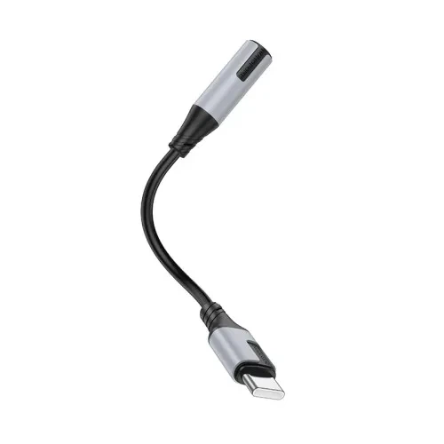 Адаптер BOROFONE BV19 Creator Type-C to 3.5 mm Jack, цифровой аудио конвертер с поддержкой микрофона, черный, 15 см - изображение 4