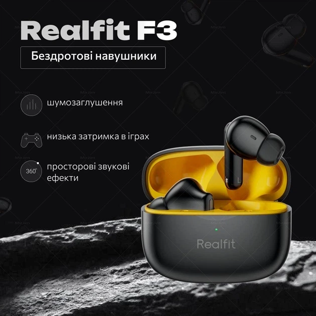 Бездротові навушники Realfit F3 з ANC - Фото 2 Бездротові навушники Realfit F3 з ANC - зображення 2