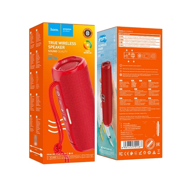 Портативная колонка Hoco HC16 Vocal Sports BT Speaker 5W*2 Red - изображение 4