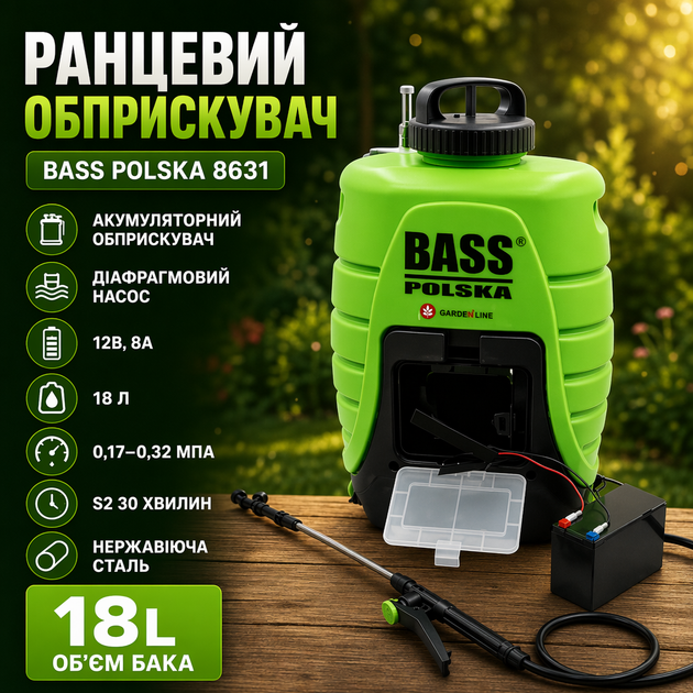 Рюкзачный опрыскиватель Bass Polska 8631, 18 л - изображение 2