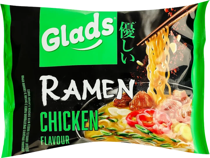 Набор лапши быстрого приготовления Glads Рамен Курица 105 г + Говядина 105 г + Кимчи 105 г (4820286440309) - изображение 5