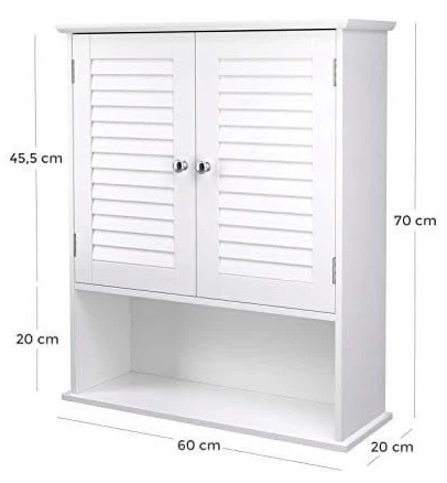 Szafka łazienkowa ModernHome by Multistore wisząca regał komoda z regulowaną półką Biała (5903332078462) - obraz 5
