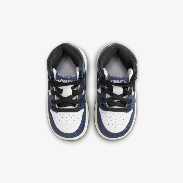 Дитячі шкіряні кросівки Jordan 1 Retro High OG "Midnight Navy" FD1413-401 сині з білим Розмір 23.5 - Фото 4 Дитячі шкіряні кросівки Jordan 1 Retro High OG "Midnight Navy" FD1413-401 сині з білим Розмір 23.5 - изображение 4