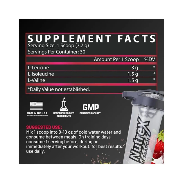 BCAA аминокислоты BCAA 6000 Nutrex, фруктовый пунш, 237 г - изображение 4