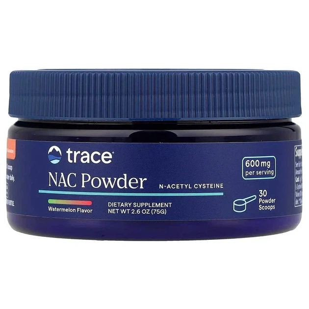 NAC N-ацетил L-цистеин, 600 мг, вкус арбуза, NAC Powder, Trace, 75 гр - Фото 1 NAC N-ацетил L-цистеин, 600 мг, вкус арбуза, NAC Powder, Trace, 75 гр - изображение 1