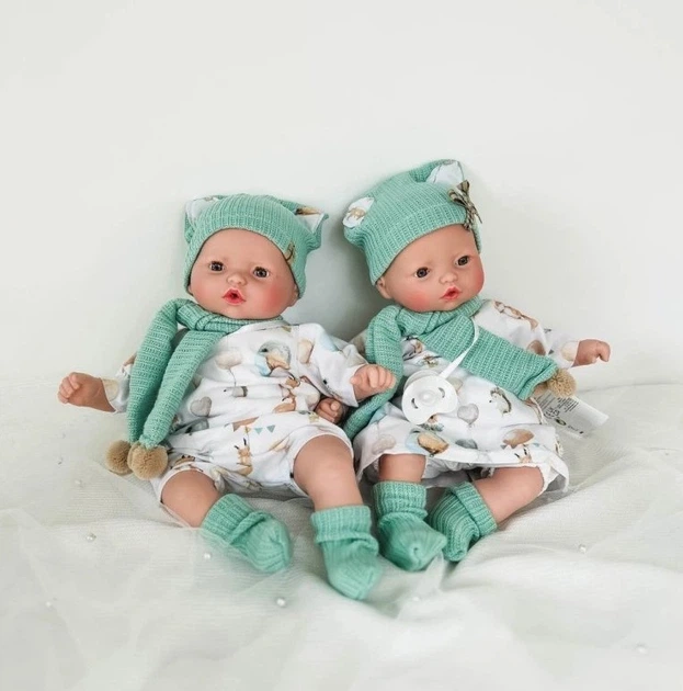 Bobasy hiszpańskie Marina & Pau Pitus Mellizos bliźniaki płaczące 42 cm (MP0579) - obraz 2
